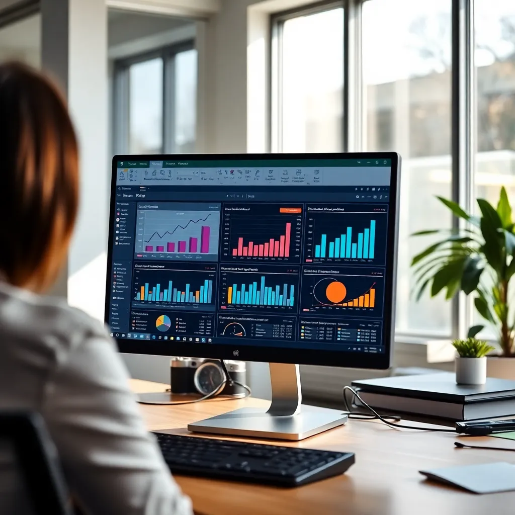 Data-analist die Power Query gebruikt op laptop in modern kantoor